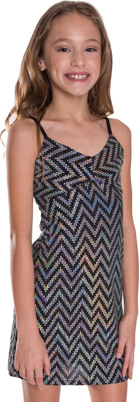 GIRLS SPARKLE STRIPE DRESS