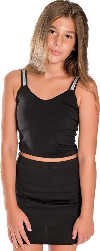 KIDS ELASTIC STRAP CROP TOP