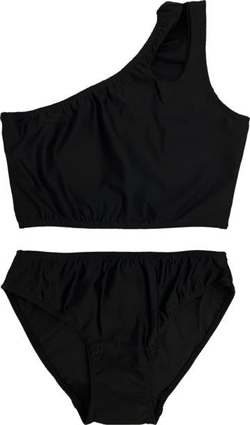 GIRL'S TWO PIECE ONE SHOULDER BATHING SUIT