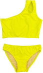 GIRL'S TWO PIECE ONE SHOULDER BATHING SUIT