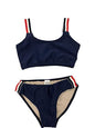 GIRL'S TWO PIECE STRIPE SIDE BATHING SUIT