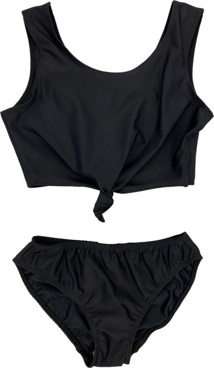 GIRL'S TWO PIECE TIE FRONT BATHING SUIT