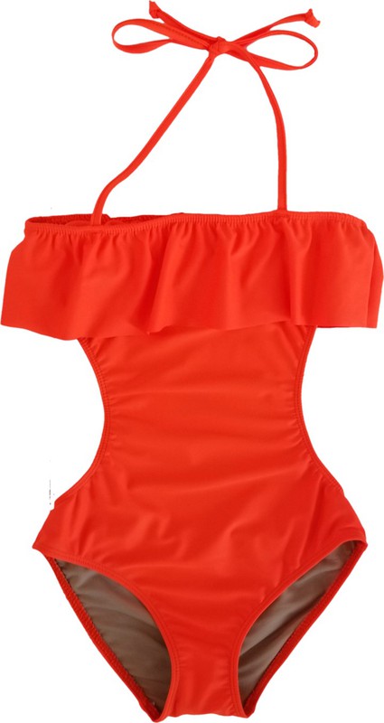 GIRLS ONE PIECE RUFFLE BATHING SUIT