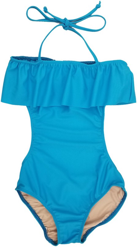 GIRLS ONE PIECE RUFFLE BATHING SUIT