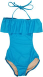 GIRLS ONE PIECE RUFFLE BATHING SUIT