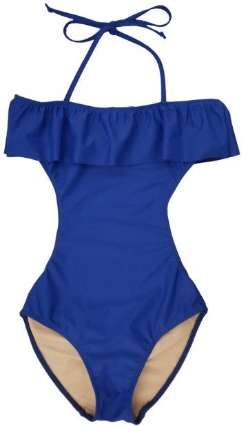 GIRLS ONE PIECE RUFFLE BATHING SUIT