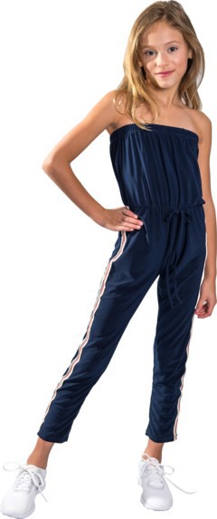 KIDS NAVY STRIPE SIDE JUMPSUIT