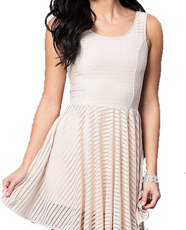 JUNIORS MINI DRESS WITH SHEER STRIPES