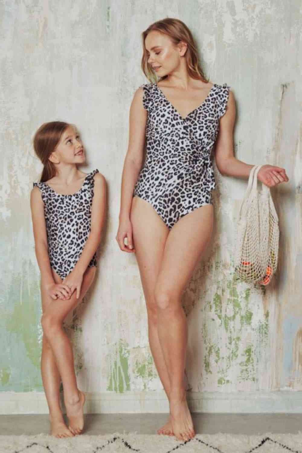Marina West Swim Full Size Float On Ruffle Faux Wrap One-Piece in Cat - DaTrendStore.Com