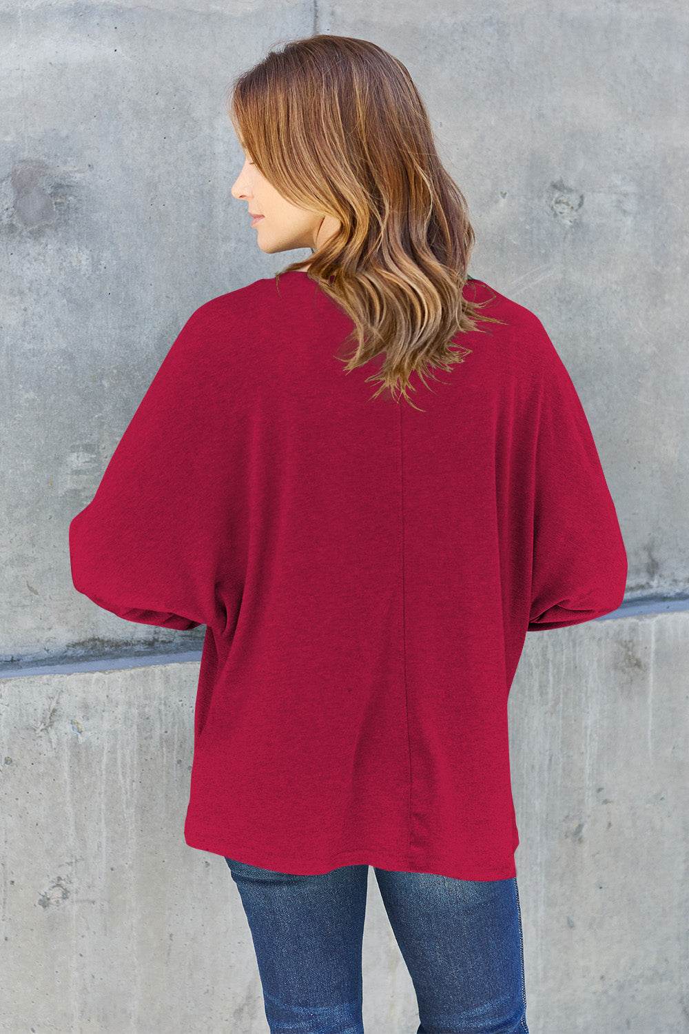 Double Take Full Size Round Neck Long Sleeve T-Shirt - DaTrendStore.Com