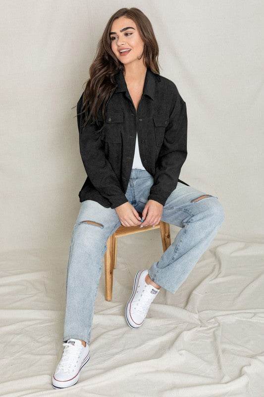 Corduroy boyfriend oversize Jacket - DaTrendStore.Com