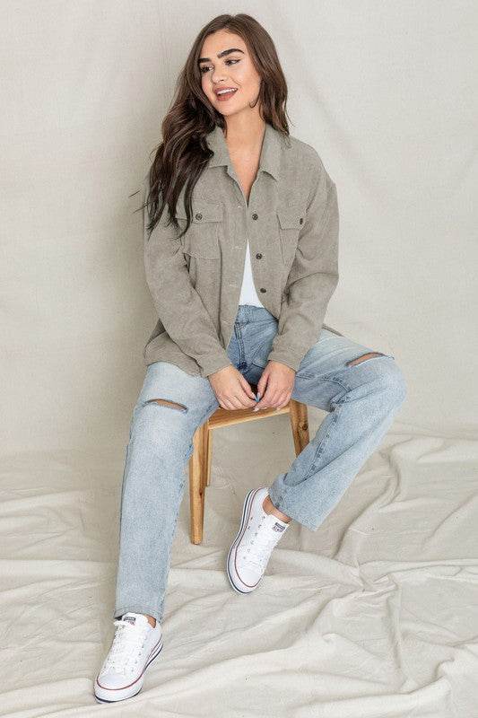 Corduroy boyfriend oversize Jacket - DaTrendStore.Com