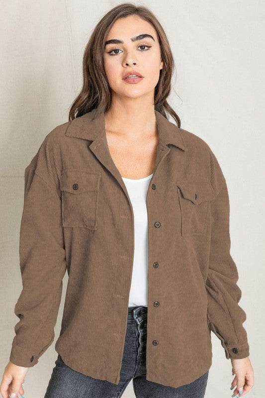 Corduroy boyfriend oversize Jacket - DaTrendStore.Com