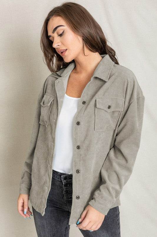 Corduroy boyfriend oversize Jacket - DaTrendStore.Com