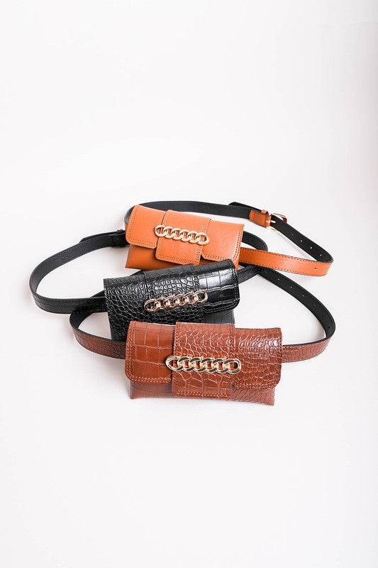 Wide Clutch 6 Ring Chain Belt Bag - DaTrendStore.Com