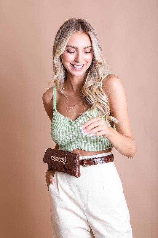 Wide Clutch 6 Ring Chain Belt Bag - DaTrendStore.Com