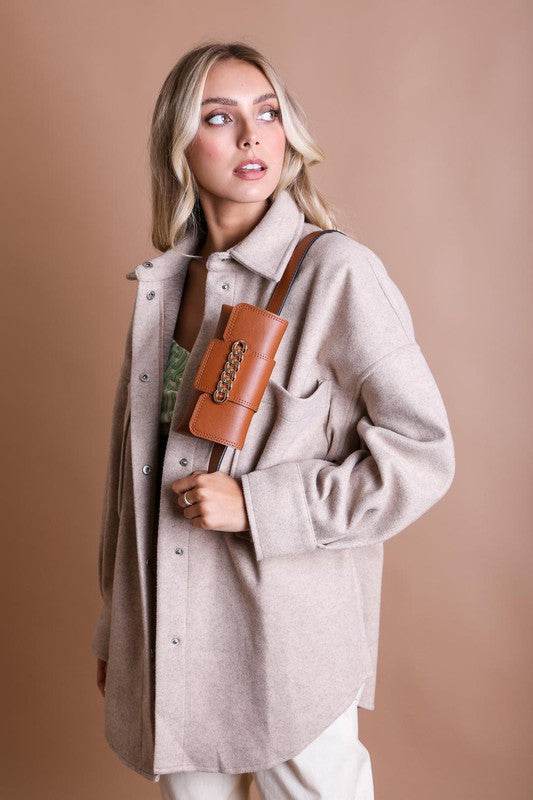 Wide Clutch 6 Ring Chain Belt Bag - DaTrendStore.Com