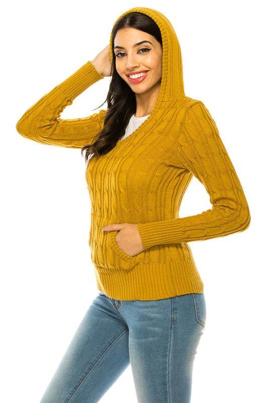 Knit hoodie sweater - DaTrendStore.Com