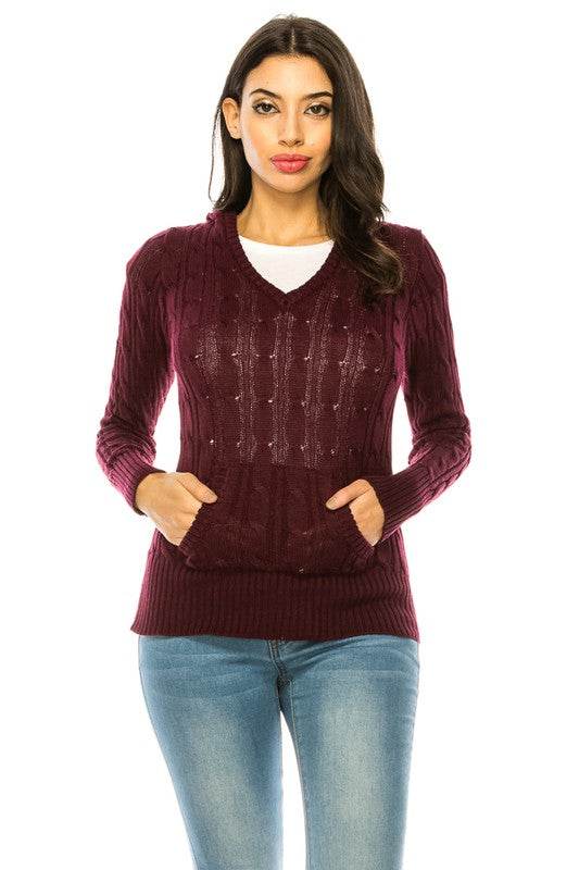Knit hoodie sweater - DaTrendStore.Com