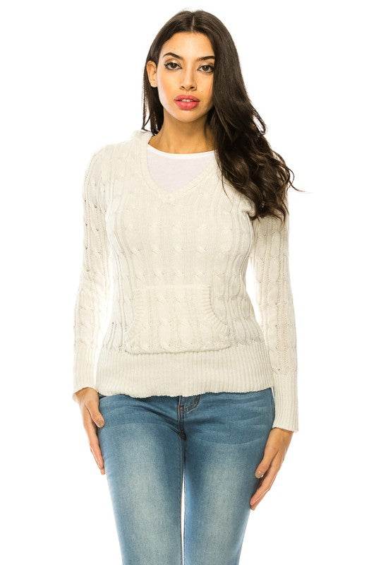 Knit hoodie sweater - DaTrendStore.Com