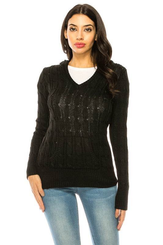 Knit hoodie sweater - DaTrendStore.Com