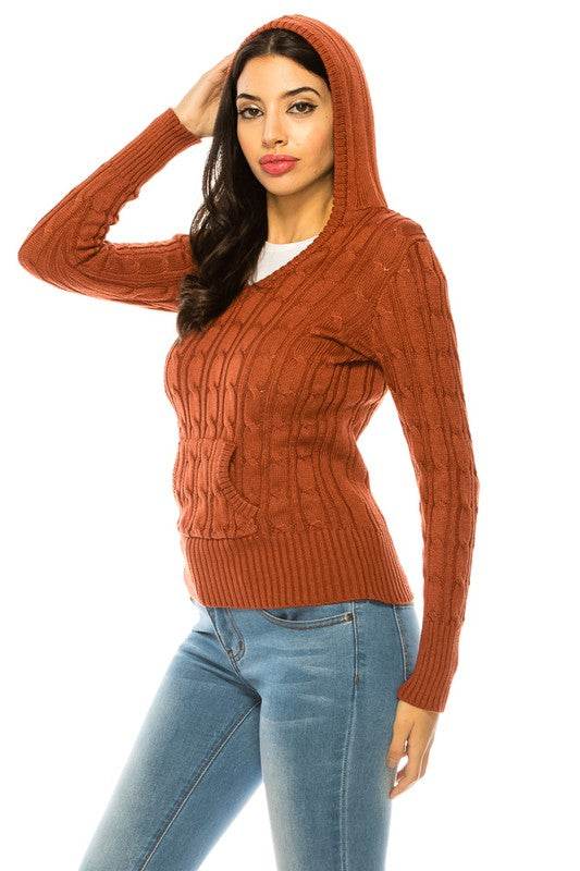 Knit hoodie sweater - DaTrendStore.Com
