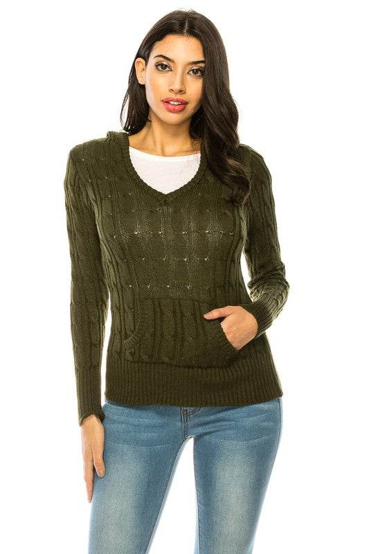 Knit hoodie sweater - DaTrendStore.Com