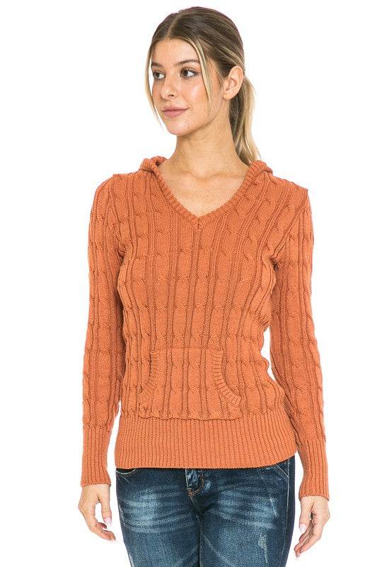Knit hoodie sweater - DaTrendStore.Com