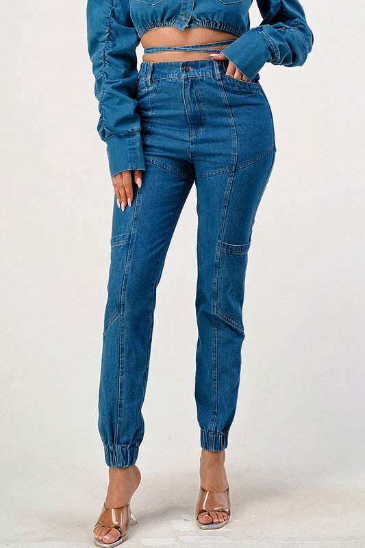 CASUAL LONG DENIM PANTS