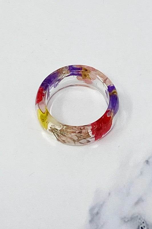 Flower Field Acrylic Ring - DaTrendStore.Com