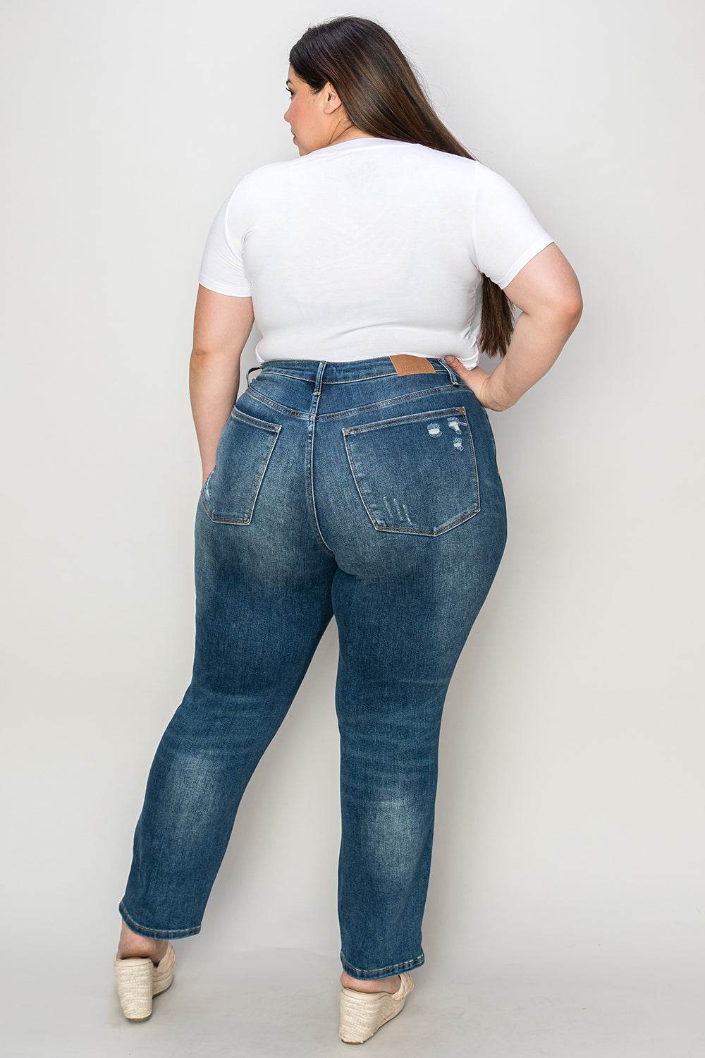 Judy Blue Full Size Tummy Control High Waist Slim Jeans - DaTrendStore.Com