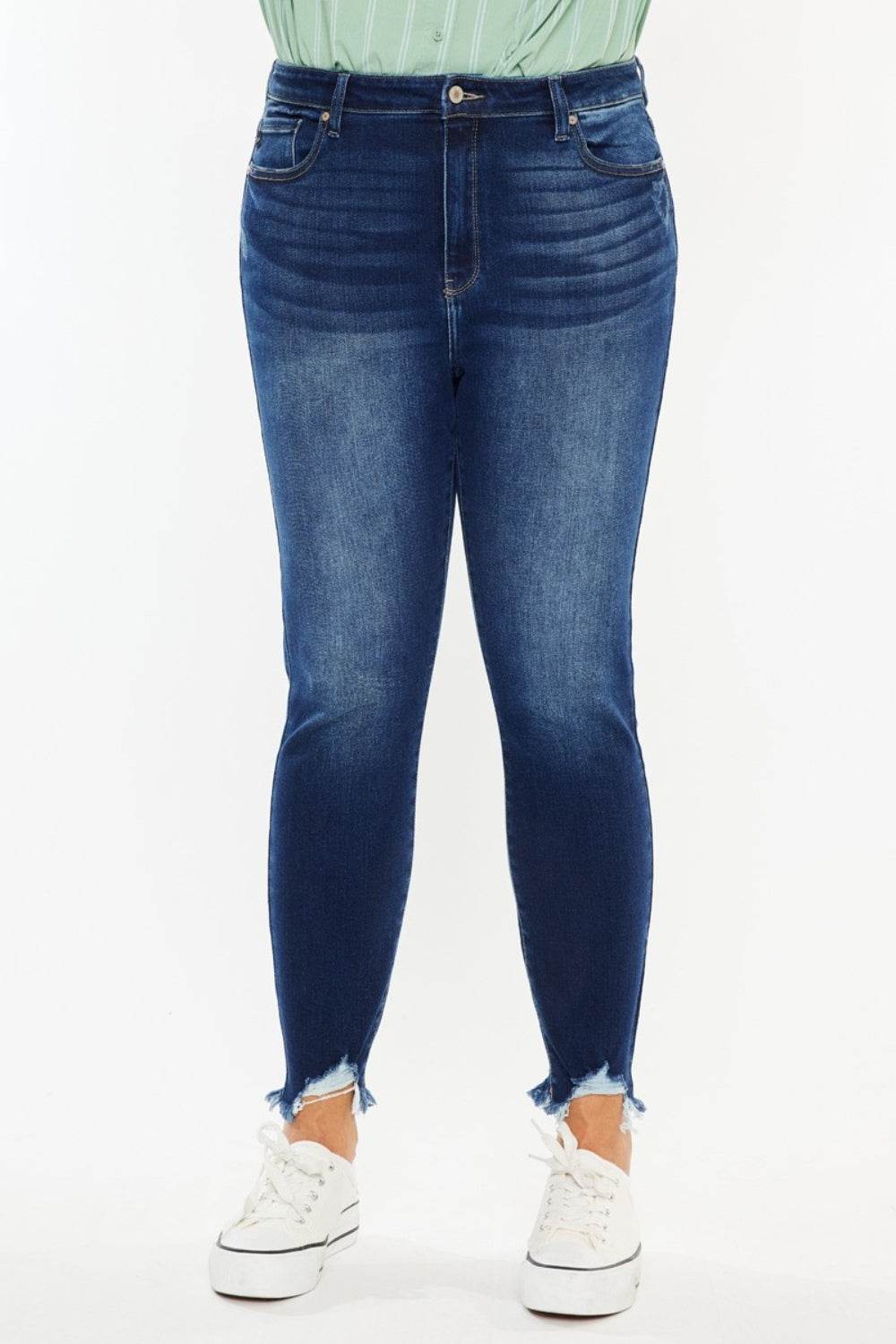 Kancan Full Size High Rise Frayed Ankle Skinny Jeans - DaTrendStore.Com