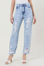 High Waisted Straight Leg in Vintage Acid Wash