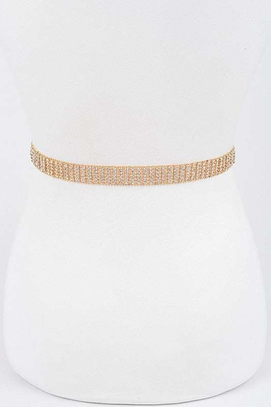 Heart Buckle Rhinestone Belt