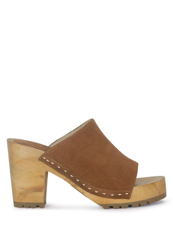 JARRAH SUEDE SLIDE CLOGS