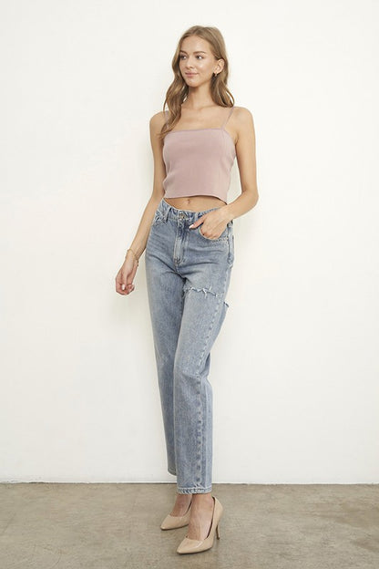 High Waist Straight Jeans