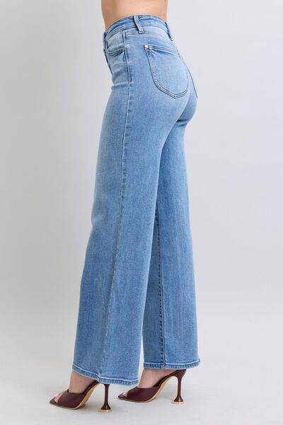 Judy Blue Full Size Wide Leg Jeans with Pockets - DaTrendStore.Com