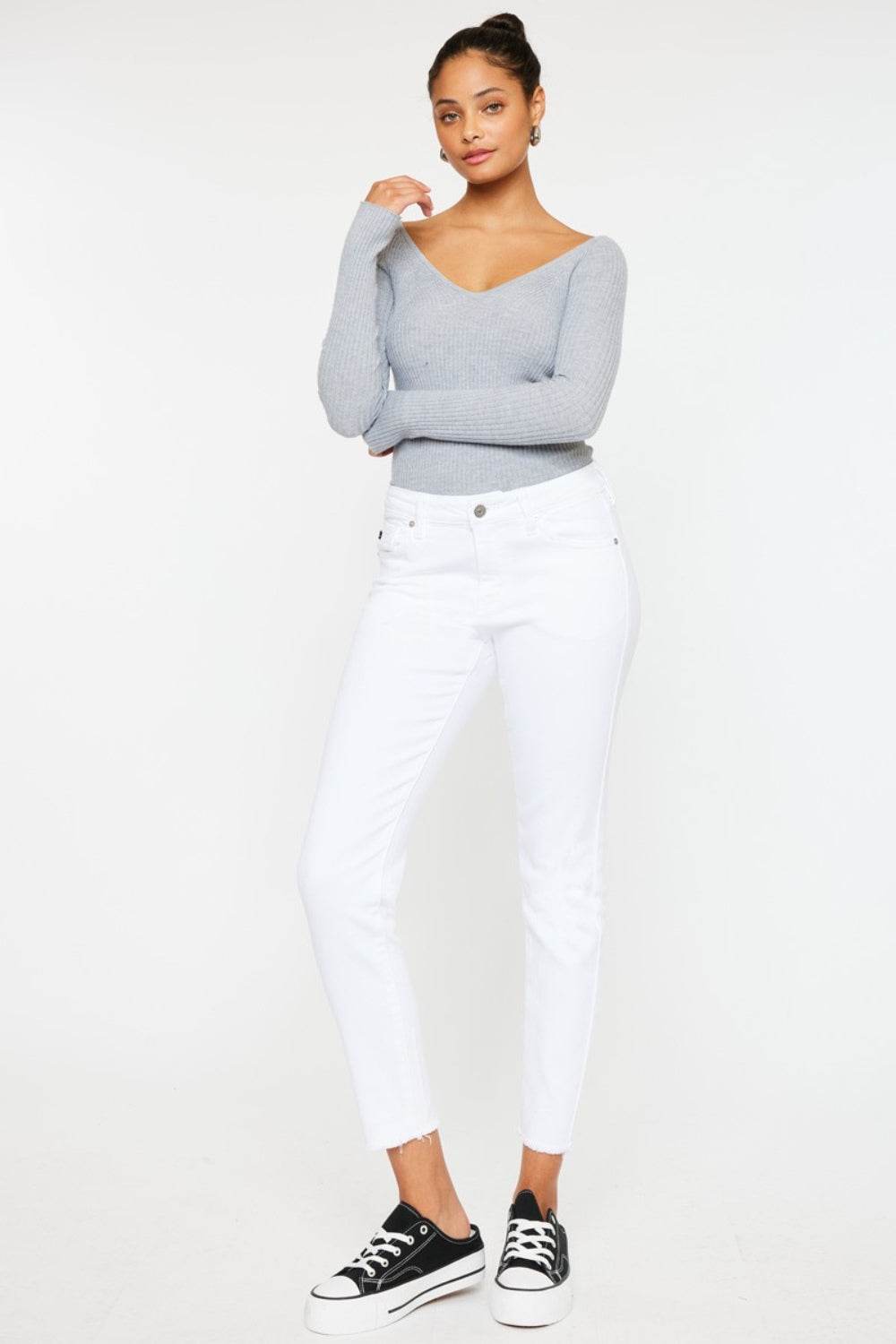 Kancan Mid Rise Ankle Skinny Jeans - DaTrendStore.Com