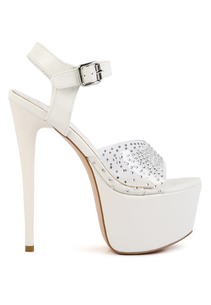 First Date Ultra High Heel Clear Sandals