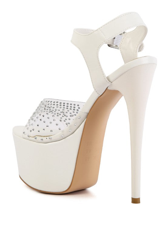 First Date Ultra High Heel Clear Sandals