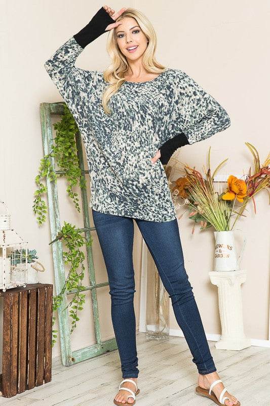 Ultra Soft Dolman Thumbhole Sweater - DaTrendStore.Com