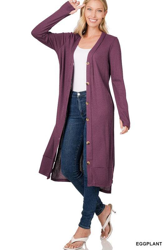 Ribbed Long Cardigan - DaTrendStore.Com