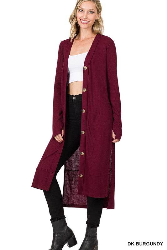 Ribbed Long Cardigan - DaTrendStore.Com