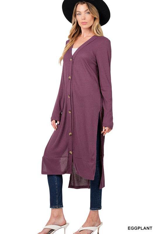 Ribbed Long Cardigan - DaTrendStore.Com
