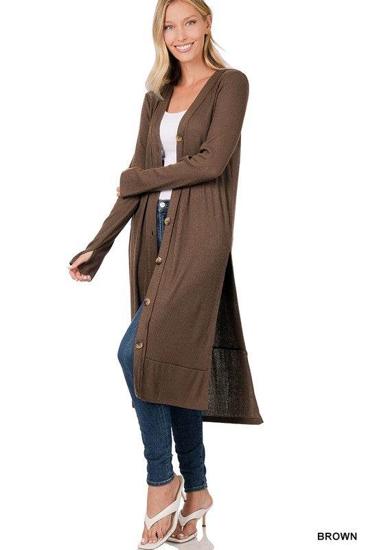 Ribbed Long Cardigan - DaTrendStore.Com