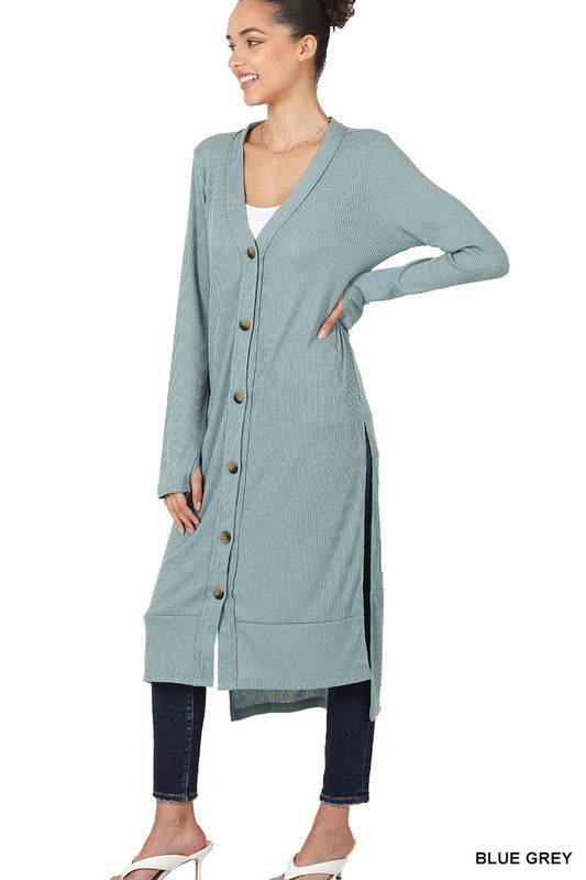 Ribbed Long Cardigan - DaTrendStore.Com