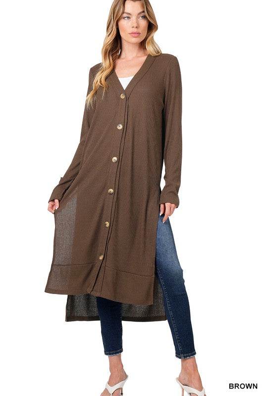 Ribbed Long Cardigan - DaTrendStore.Com