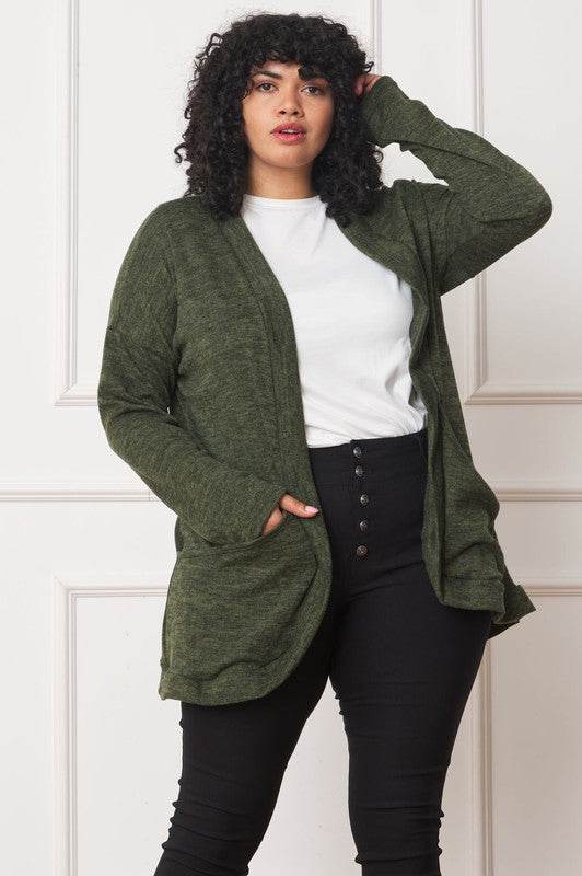 Solid Drape Pocket Cardigan - DaTrendStore.Com