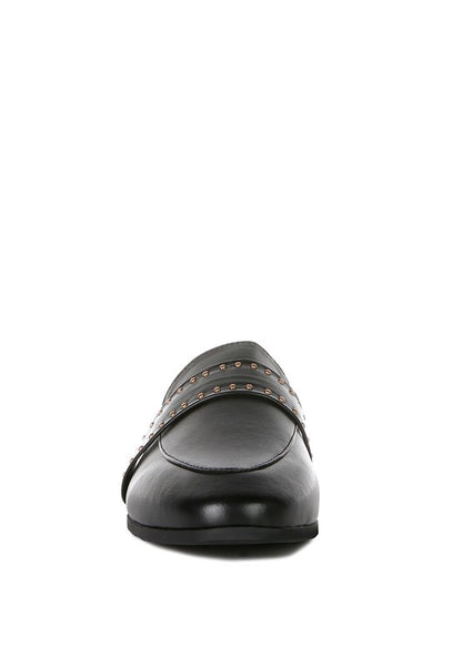 Walkout Faux Leather Studded Detail Mules