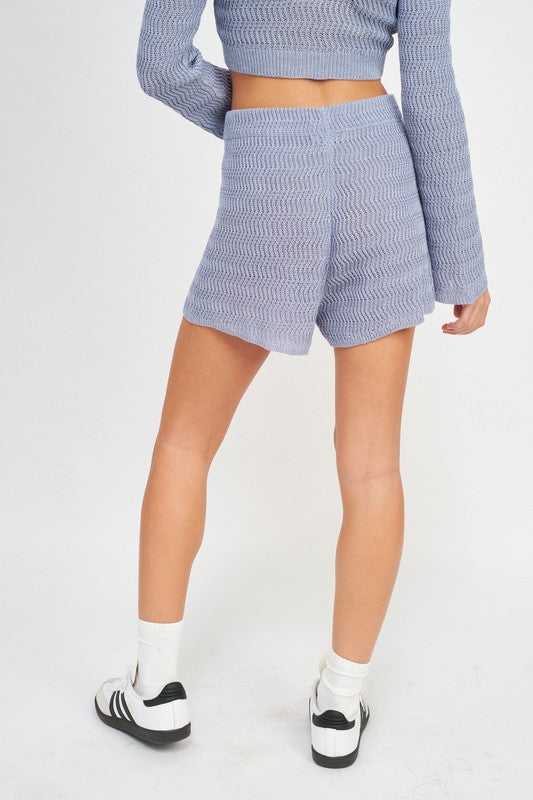 HIGH WAISTED CROCHET SHORTS